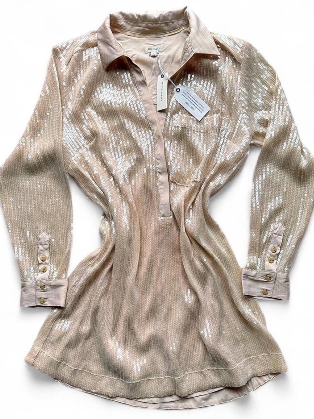 NWT Anthropologie Pilcro Sequin Buttondown Shirt - Small